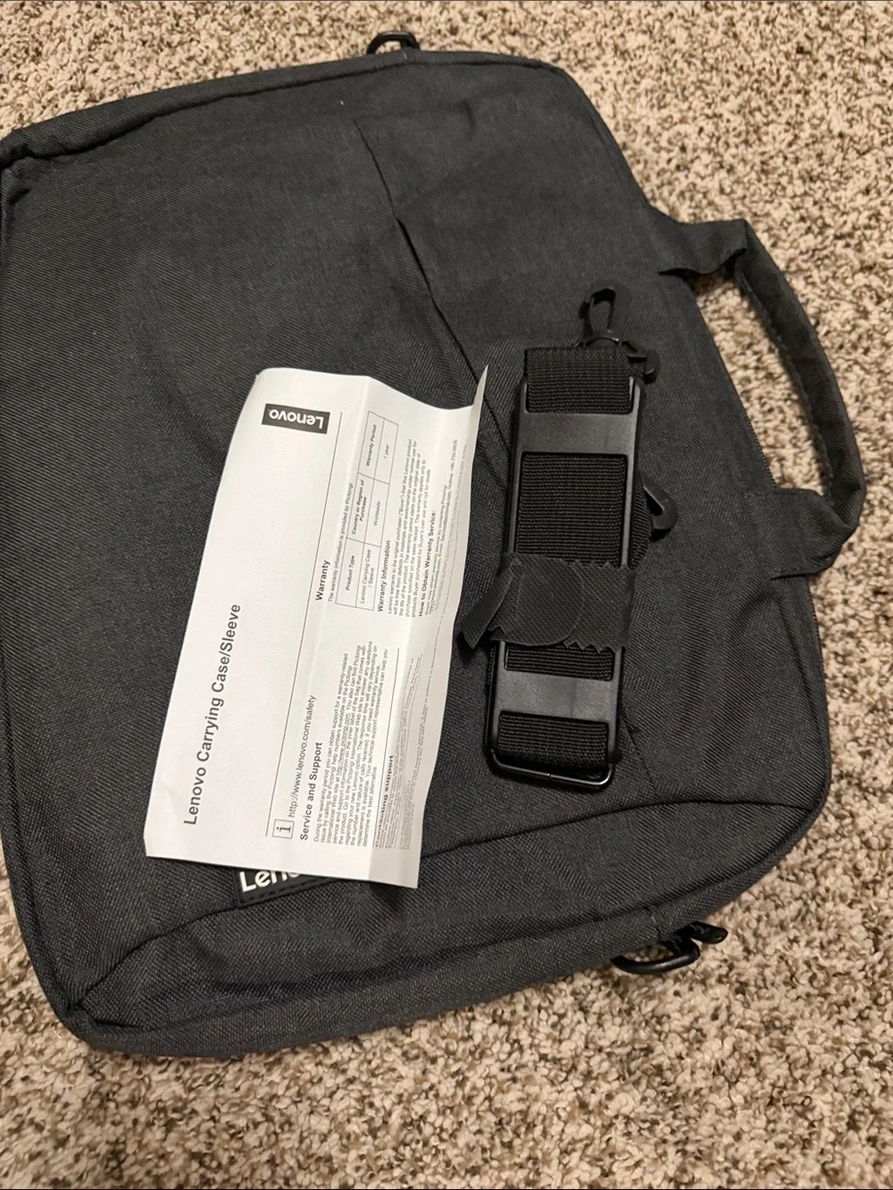 Lenovo Black Slim Laptop Briefcase with Front Pocket